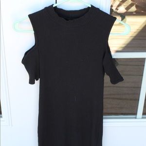 Open shoulder, black dress